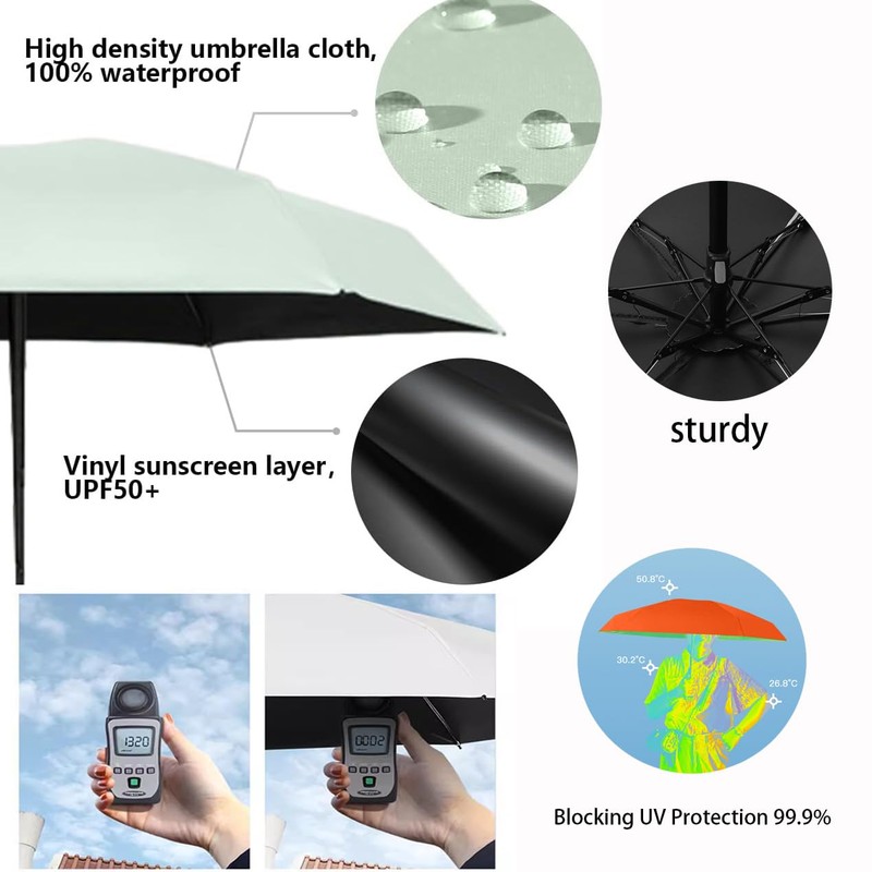 Mini Sun Travel Umbrella Ring handle Coating Layer Fabric Compact