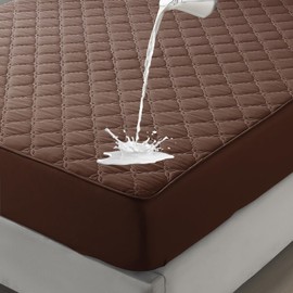 Waterproof Mattress Protector - Premium Bedding Protection with Silent Fabric & Secure Fit for Kids, Pets, Adults (Chocolate, Full)