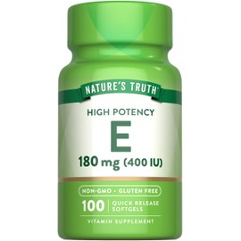 Nature's Truth Vitamin E Softgels | 400 IU 180mg | 100 Count | Non-GMO & Gluten Free Supplement