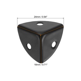 sourcing map 12Pcs Decorative Box Corner Cover, 18mm Metal Edge Guard, Furniture Corner Edges Protector, Black