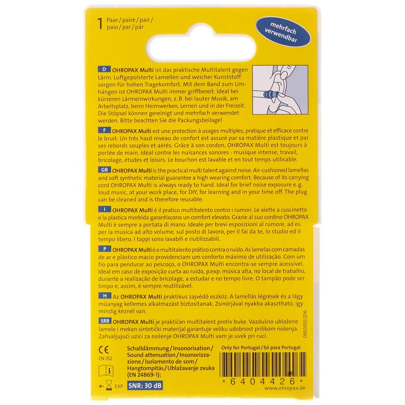 Ohropax Earplugs Multi – (Pack of 2)