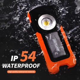 Work Light - LED Rechargeable Work Light with COB 1500LM & 300LM Portable Gooseneck USB Rechargeable - Magnetic Led Worklight, Work Light Tool for Car Repair, Camping & Job Site Lighting