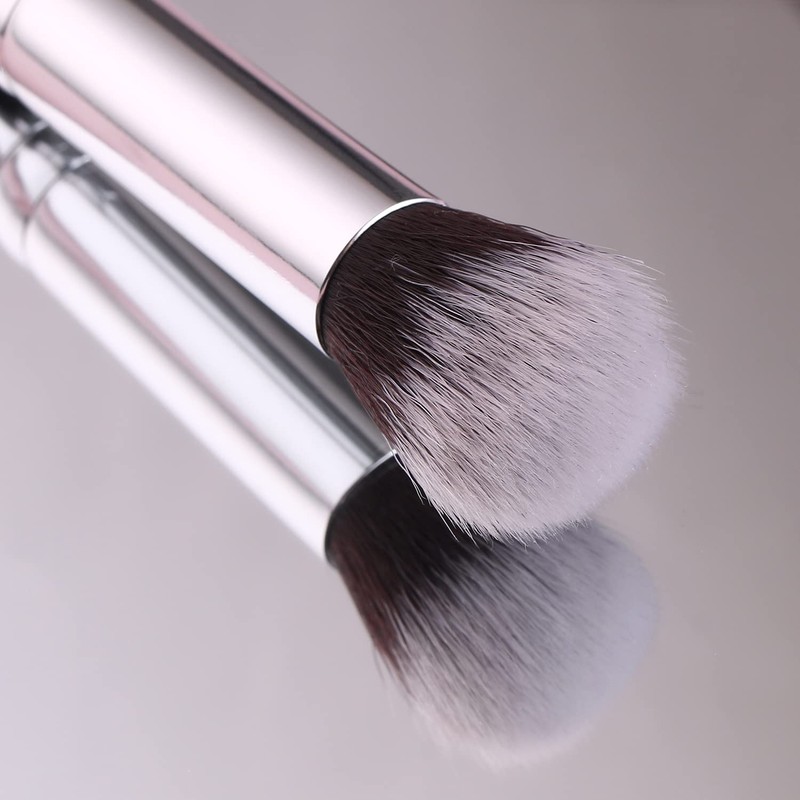 Angled Blush Brush with Black Wooden Handle Bonic wool fiber