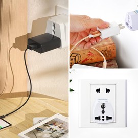 Fiotha Universal Travel Adapter Plug, UK/USA/China to EU Travel Adapter, Universal Travel Adapter EU, Europe Travel Plug, Universal Plug to 2 Pin German Adapter for Home, White - Pack of 4