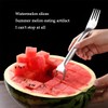 Watermelon Fork Slicer, 2-in-1 Portable Stainless Steel Watermelon Cutter, 2