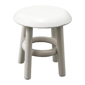 Dollhouse White Miniature Stool