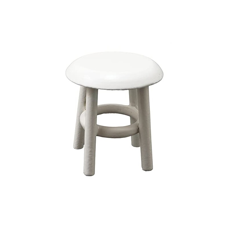 Dollhouse White Miniature Stool