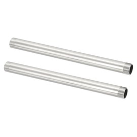 PATIKIL 304 Stainless Steel Pipe Fitting, 2 Pack 3/4" BSP Male x 3/4" BSP Male Threaded 12" Length Nipple Cast Pipe for Extending Piping, Silver