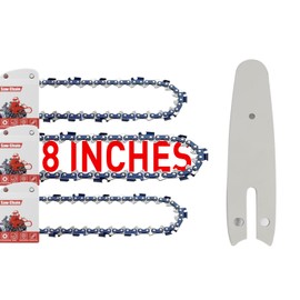 FuGuiB 8 Inch Saw Chains, Pack of 3, Chainsaw Rail, 1 Pack, 20 cm, 1.1 mm, 1/4 Inch LP 45TG Chainsaw Chain, Replaceable Mini Saw Chain