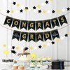 Kiyanest Graduation Party Banner - Black & Gold Theme Congrats