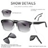 PROUDDEMON Square Sunglasses Polarized UV Protection Trendy Designer Sun Glasses