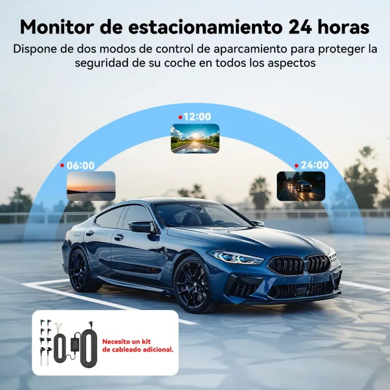 Cámara Redtiger A6 para Auto 4K Triple Cámara Wifi Pantalla