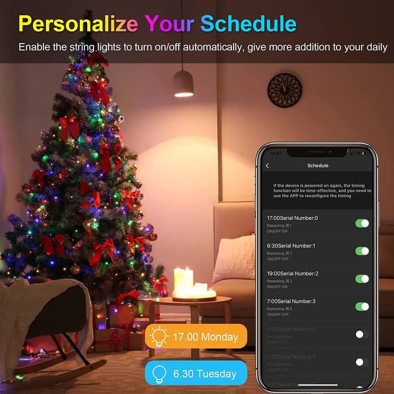 KOOLMEX Luces Navideñas Inteligentes USB para Arbol, 2M 20 LED