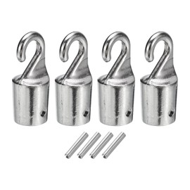 sourcing map 4Pcs Silver Window Tilt Rod Hooks Tip, Alloy Curtain Pull Rod Hooks Repair Vertical Blind Wand Replacement Parts Hook for Window Blind Stick Accessories