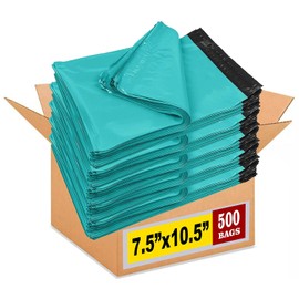 iMBAPrice 500-Pack Teal Poly Mailers 7.5x10.5 Inch #2 Color Poly Mailing Envelopes Bags, Self Seal Adhesive Waterproof and Tear Proof (Total 500 Bags)