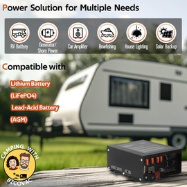 PM4-100LK RV Power Converter - 100 Amp AC to DC Shore Power Converter for Camper, Lithium and AGM Battery Charging Center