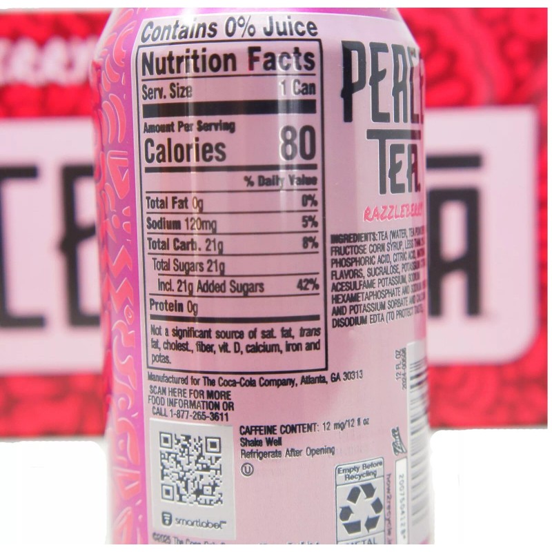 Peace Tea Razzleberry Raspberry Flavor Ice Tea - 12 oz