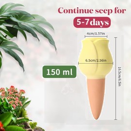 SmartiLiving Drip Irrigation Stakes - Extra Large Improved Drip Easy-Refill 4 Week Waterer System with Large Reservoir Bulbs - Automatic Self-Watering Device for Indoor & Outdoor