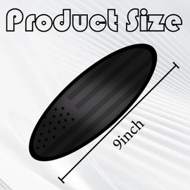 Ford Front Grill Emblem, 9 Inch Black American Flag Oval Front Grille Tailgate Decoration Emblem for Ford F150 F250 F350 Edge Explorer Ranger Expedition 2004-2016, Exterior Car Badge Accessories