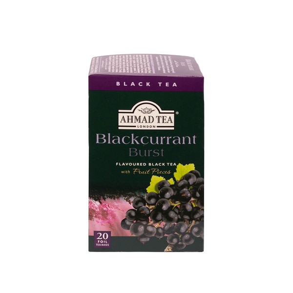 Ahmad Tea Black Tea, Blackcurrant Burst Teabags, 20 ct (Pack of 6) - Caffeinated & Sugar-Free