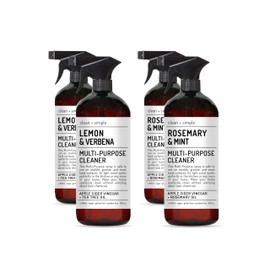 Clean + Simple Multi Purpose Cleaners | With Apple Cider Vineager, Rosemary, And Tea Tree Oil | Set of 4 32oz bottles | Home and Body Company