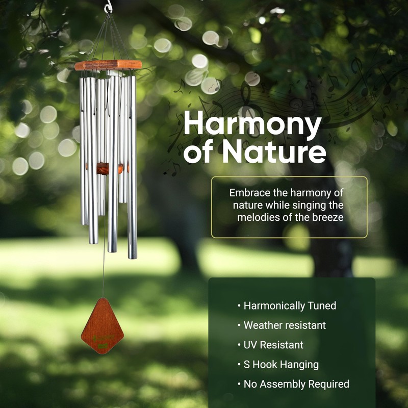 Nature’s Melody Premiere Grande Tunes Wind Chimes – Outdoor Windchime