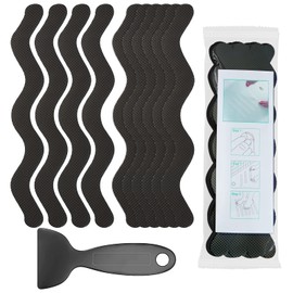 Kucucyle Non Slip Bathtub Stickers Set of 30, Bath Stickers Non Slip with Premium Scraper, Safety and Waterproof Bath Tub Slip Stickers for Bathtub, Shower, Pool, Ladder (Black)
