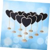 Alipis Wooden Message Blackboard Base 12pcs Heart Shape Cards Holder