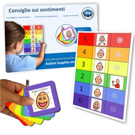 Autism Supplies And Developments IT_FB Visual Feelings Blue Plastic Blackboard with Keyring