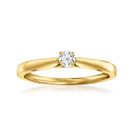 Ross-Simons 0.10 Carat Lab-Grown Diamond Solitaire Ring in 18kt Gold Over Sterling. Size 9