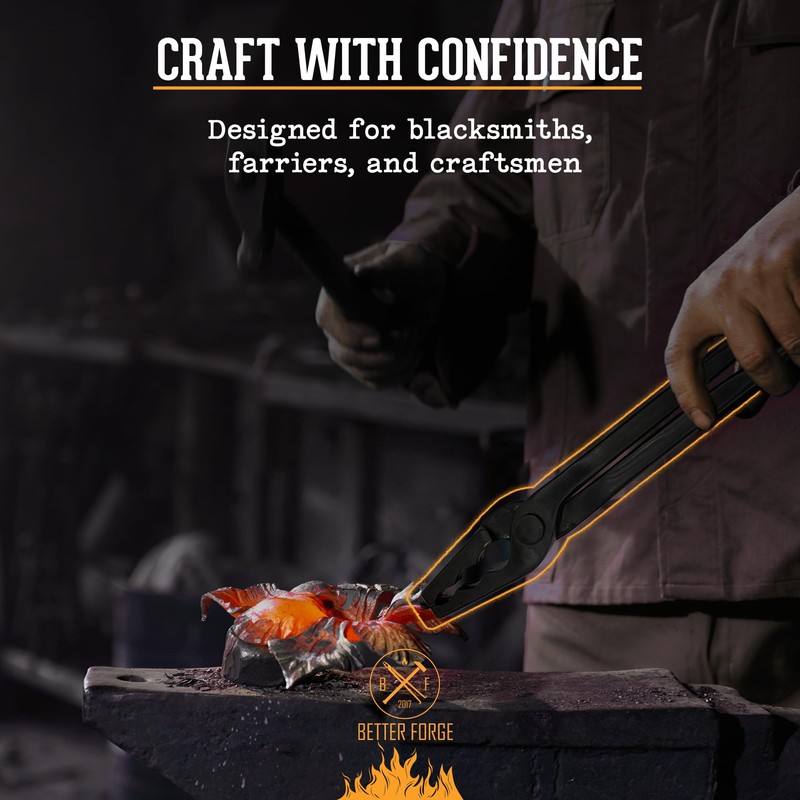 Universal Wolf Jaw Blacksmith Tongs (16", Black)