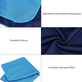Cooling Towel, Ice Towel for Neck Soft Breathable Towel Microfiber Cool Towel Ice Towel for Fitness Guys Microfiber Towel Stay Cool (Blue)