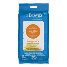 Dr. Brown's Nose and Face Healthy Wipes, Safe Cleaning and Moisturizing for Babies and Toddlers, Hypoallergenic for Sensitive Skin, 30 count, 1-Pack (Packaging May Vary)