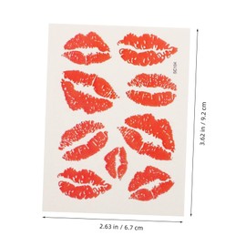 TOVINANNA 3sets Glow Temporary Waterproof Body Stickers Love Themed Decals for Boys and Girls Lips Temporary Stickers for Parties 6pcs*3