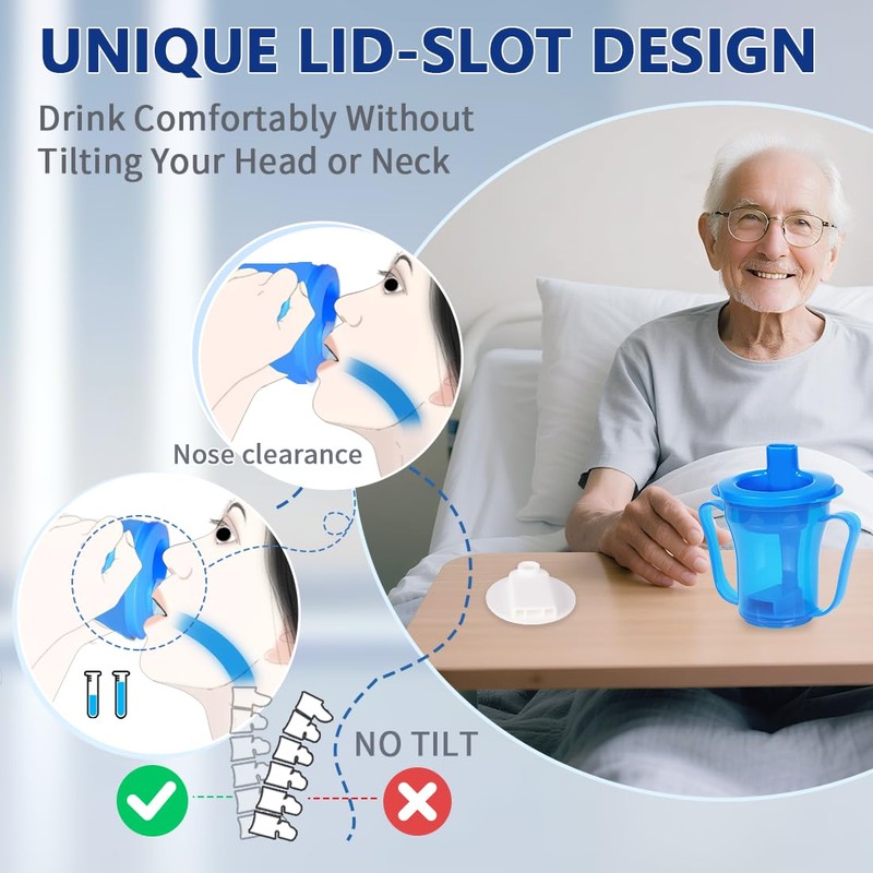 Ehucon Dysphagia Regulating Drinking Cup, Prevent Choking for Dysphagia/Dementia/Elderly,Dispenses 5cc