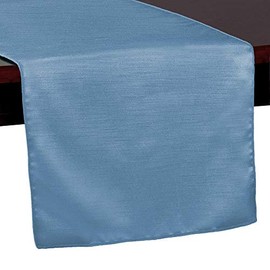 Ultimate Textile -5 Pack- Reversible Shantung Satin - Majestic 14 x 108-Inch Table Runner, Periwinkle Blue