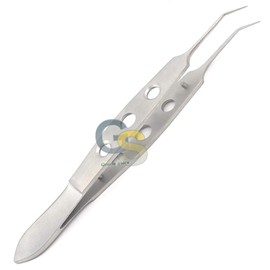 G.S O.R. Premium Grade KELMAN McPherson Forceps 3.5" (8.8CM) 7.5MM Long Smooth Jaws Angled