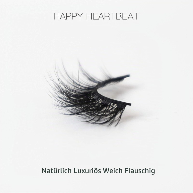 Happy Heartbeat 3D Fluffy False Eyelashes, Natural Look, Faux Mink