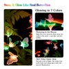 Solar Butterfly Lights Outdoor 2 Pack, Each with 6 Fiber