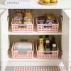4 Pack Plastic Storage Basket with Handles, Wide Shallow Organizer