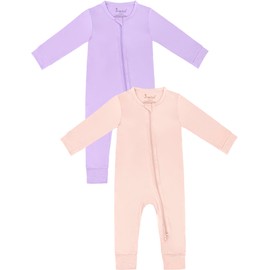 Jimonda Baby Romper Boys Girls Pajamas 2-Way Zipper Footless Unisex Long Sleeve Sleepers Sleep and Play 0-24 Months