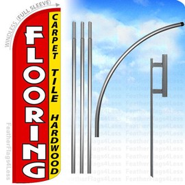 FLOORING CARPET TILE HARDWOOD - Windless Swooper Flag KIT Feather Sign 15' rq