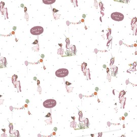 Gift Wrapping Paper Unicorns, Fairytale Birthday Paper 8 Sheets Designs 10 Gift Cards Happy Birthday Paper for Presents Kids Boys Girls Female 50cmx70cm 80gms (Unicorn)