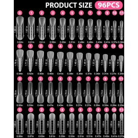 CULEB Dual Nail Forms Set, 4 Style 12 Sizes Nail Extension Gel Nail Set, Polygel Starter Set, for Polymer Gel, Quick Assembly for Polygel Extension, Manicure, Nail Art, Design, Salon, DIY, 96 Pieces