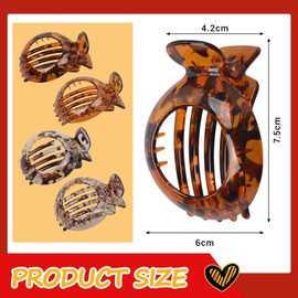 Xdealcozyxc 4 Pcs Flat Hair Clips Women, Strong Hold Resilient Spring Action Non Slip Claw for Fine Thin Clip