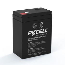 PKCELL 6 Volt 4.5Ah Rechargeable Sealed Lead Acid Battery, SLA Replacement Batteries (F1 Terminals), Rechargeable SLA AGM Battery for Auto Deer Feeder Ride on Cars
