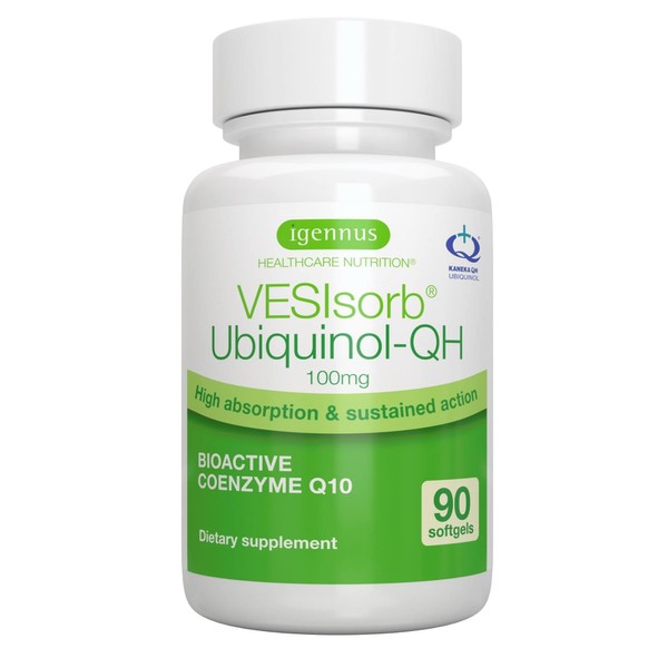 VESIsorb Ubiquinol-QH Advanced CoQ10 100mg, 90 Capsules, 600% Bioavailability & Fast-Acting, Energy, Fertility & Heart, 3-Months Supply…
