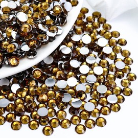 Briskbloom 4500PCS SS6 2mm Resin Flatback Rhinestone, Yellowish Brown Flatback Rhinestones for Nails, Tumblers, Mugs, Bottles, Craft Decoration, Loose Bling Glitter Diamond Stone