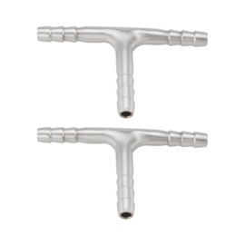 The Lord of the Tools 2 pieces 6 mm T-piece connection replacement part 304 stainless steel hose barb connection 3-way T-piece T-shape barb connection for water gas oil