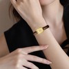 RioFoior Gold Watches for Women-Rectangular Case Minimalist Dial,Comfortable Leather Strap,Water